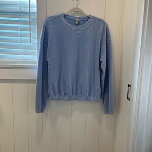 a new day Sky Blue Ribbed Crewneck Sweater